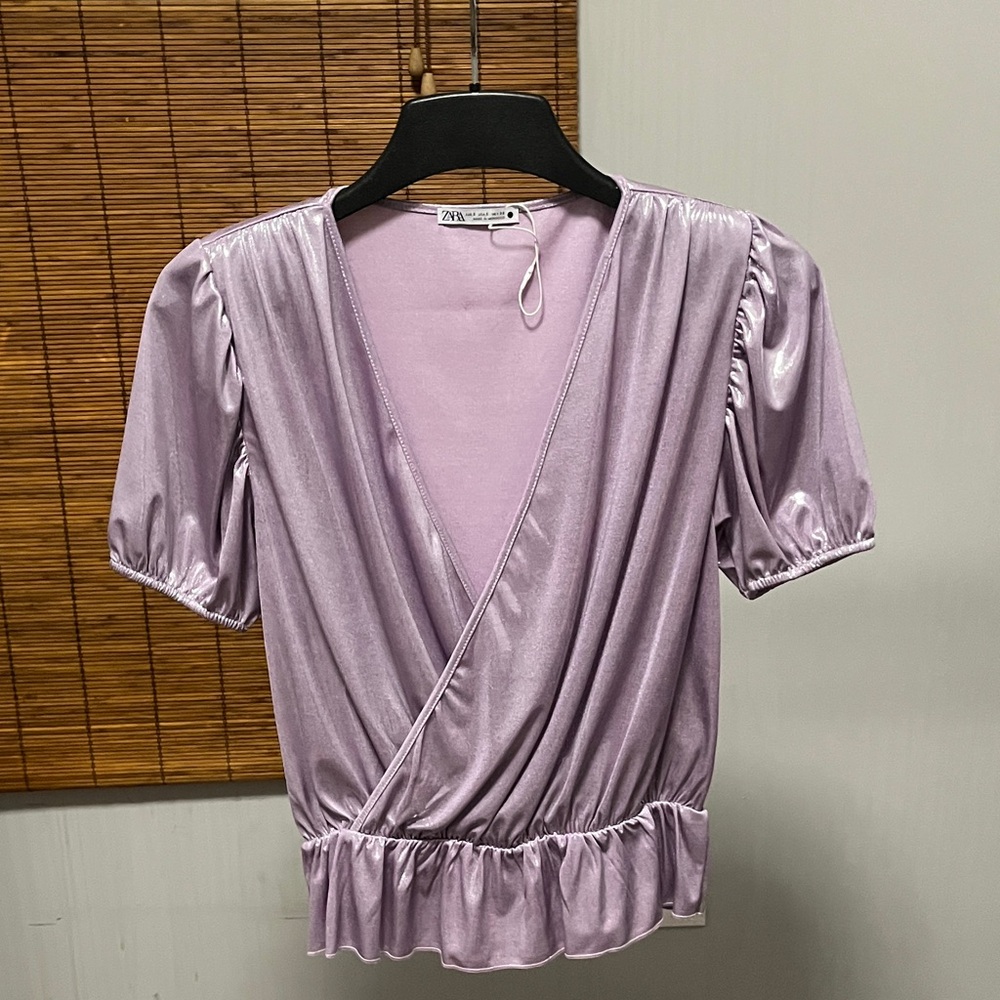 Zara Women's Shimmering Lilac Blouse